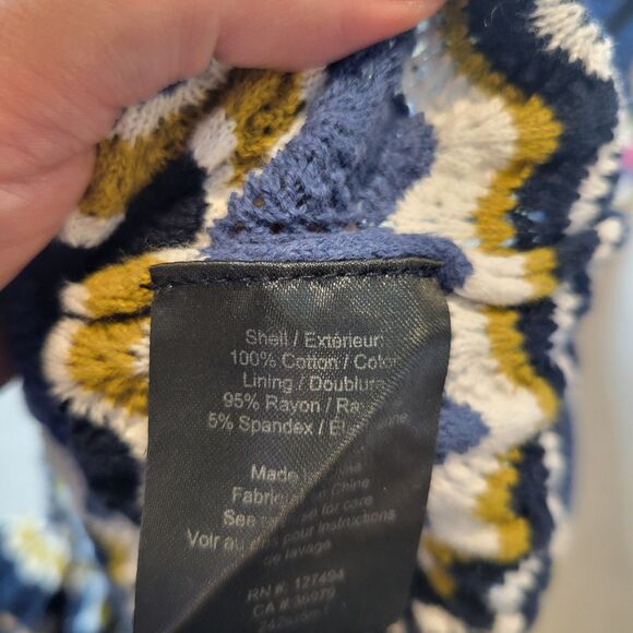 Heartloom Bennet Maxi Dress Navy Wave Chevron Pattern Ruffle Straps XSmall - Picture 7 of 9